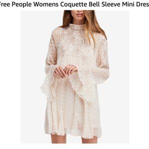 NEW Free People Boho Mini Dress in Champagne